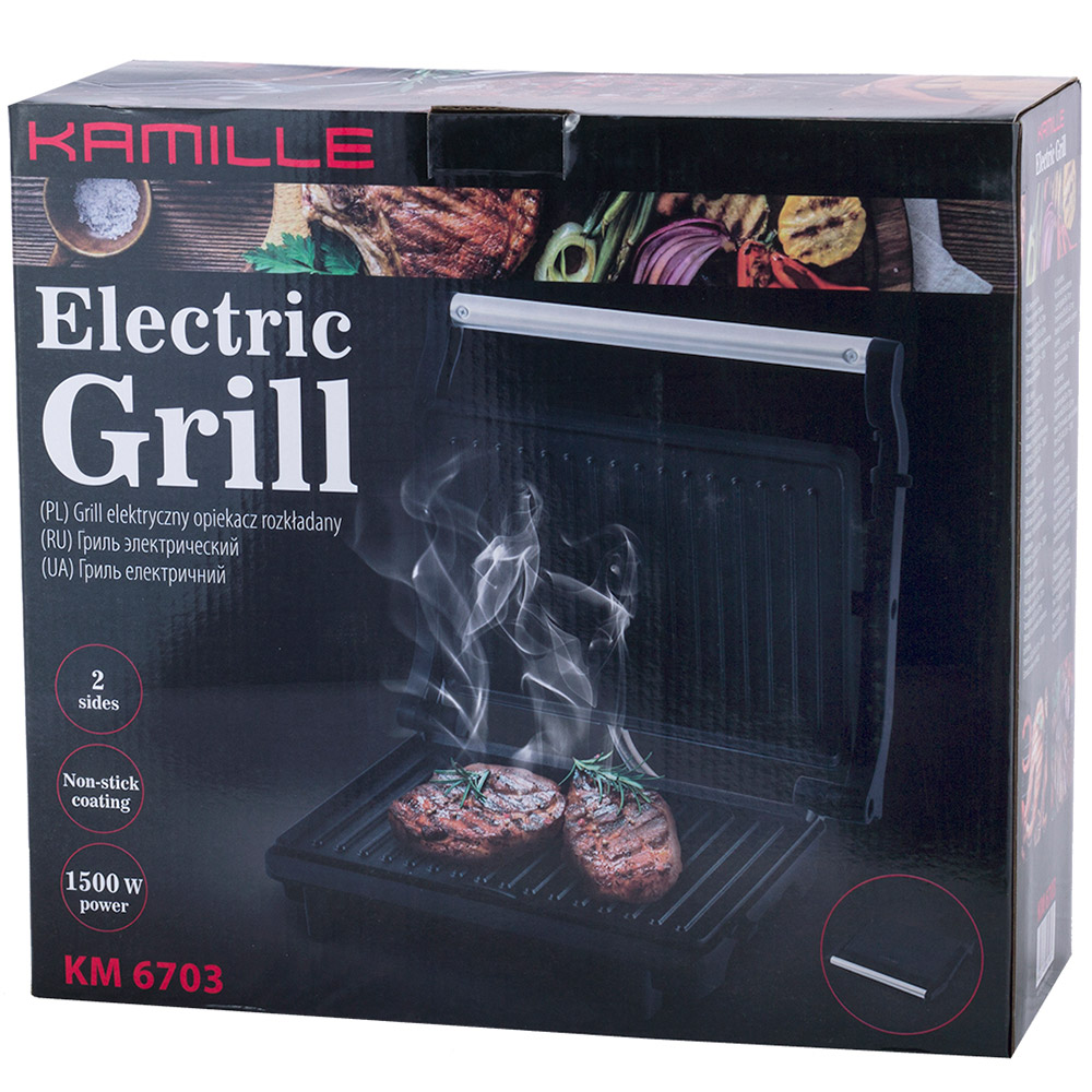 Grill elektryczny 1500W opiekacz składany toster KM 6703 Kamille